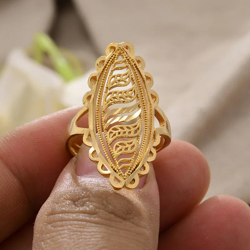 Rings for Women Gold Color Fashion Jewelry Rings Woman Girl,Wholesale Arab Jewelry Symbol of Wealth