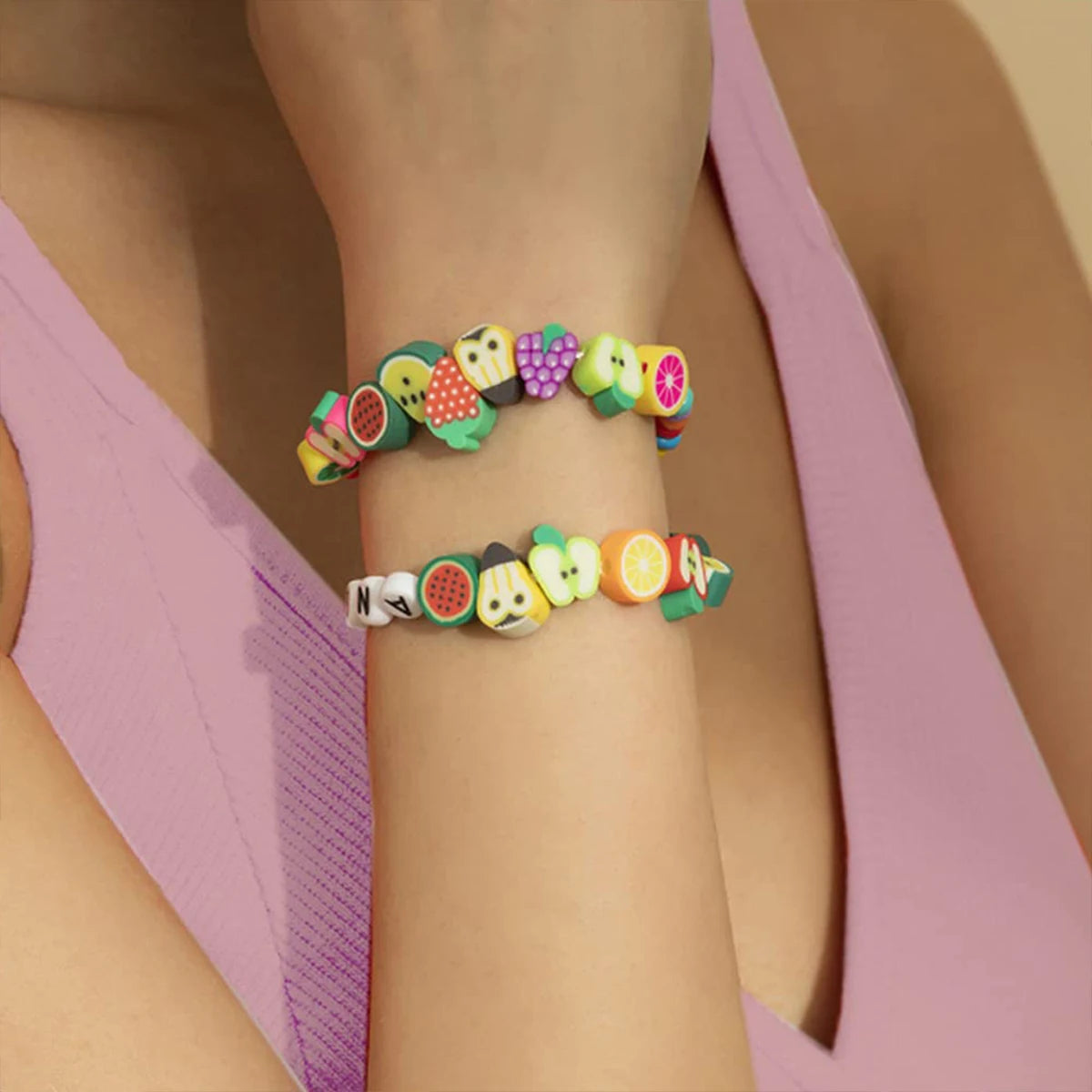 30 Mixed Fruit Clay Spacer Beads for DIY Bracelet, Necklace, Earring, Jewelry Crafts Making