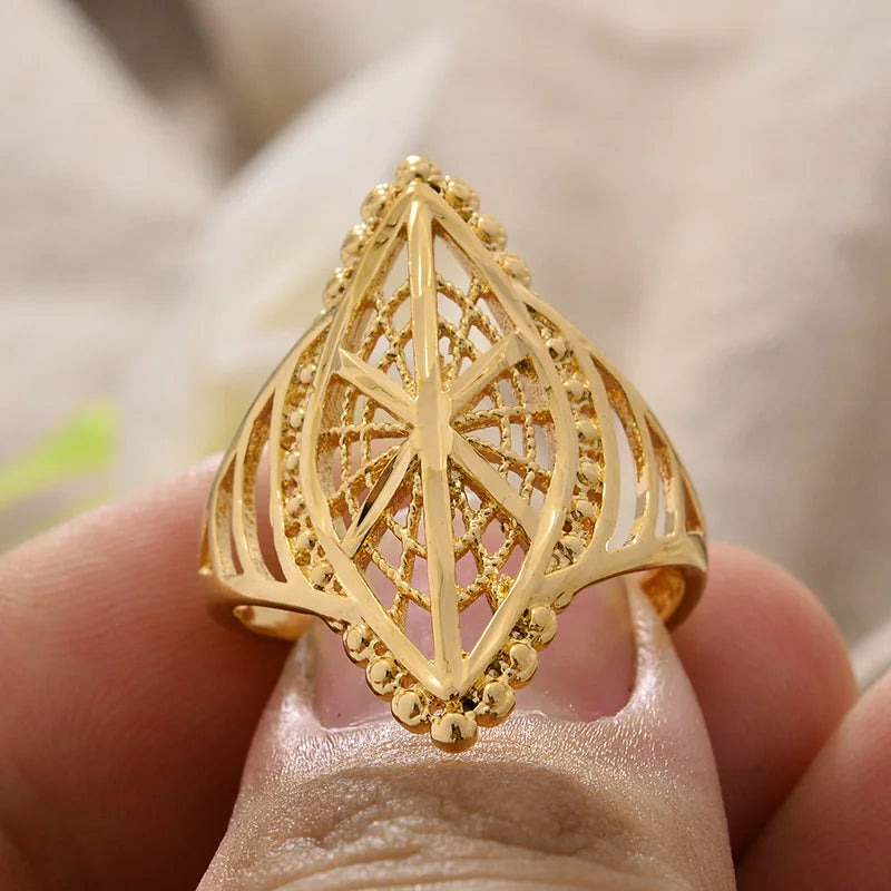 Rings for Women Gold Color Fashion Jewelry Rings Woman Girl,Wholesale Arab Jewelry Symbol of Wealth