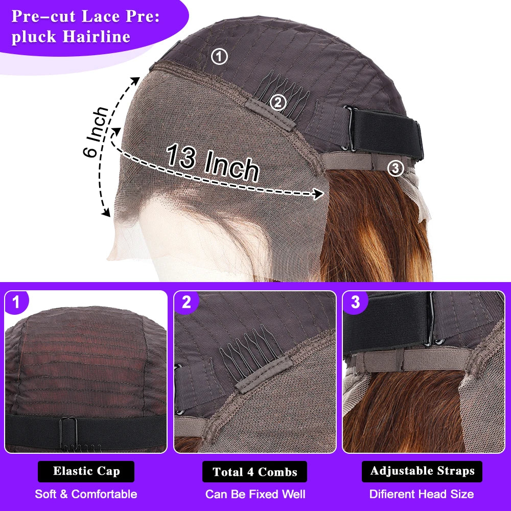 Highlight Wig 100% Human Hair 13x6 13x4hd Lace Frontal Wig Honey Blonde Lace Front Wigs Human Hair Body Wave 4x4 Closure Wig