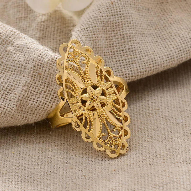 Rings for Women Gold Color Fashion Jewelry Rings Woman Girl,Wholesale Arab Jewelry Symbol of Wealth