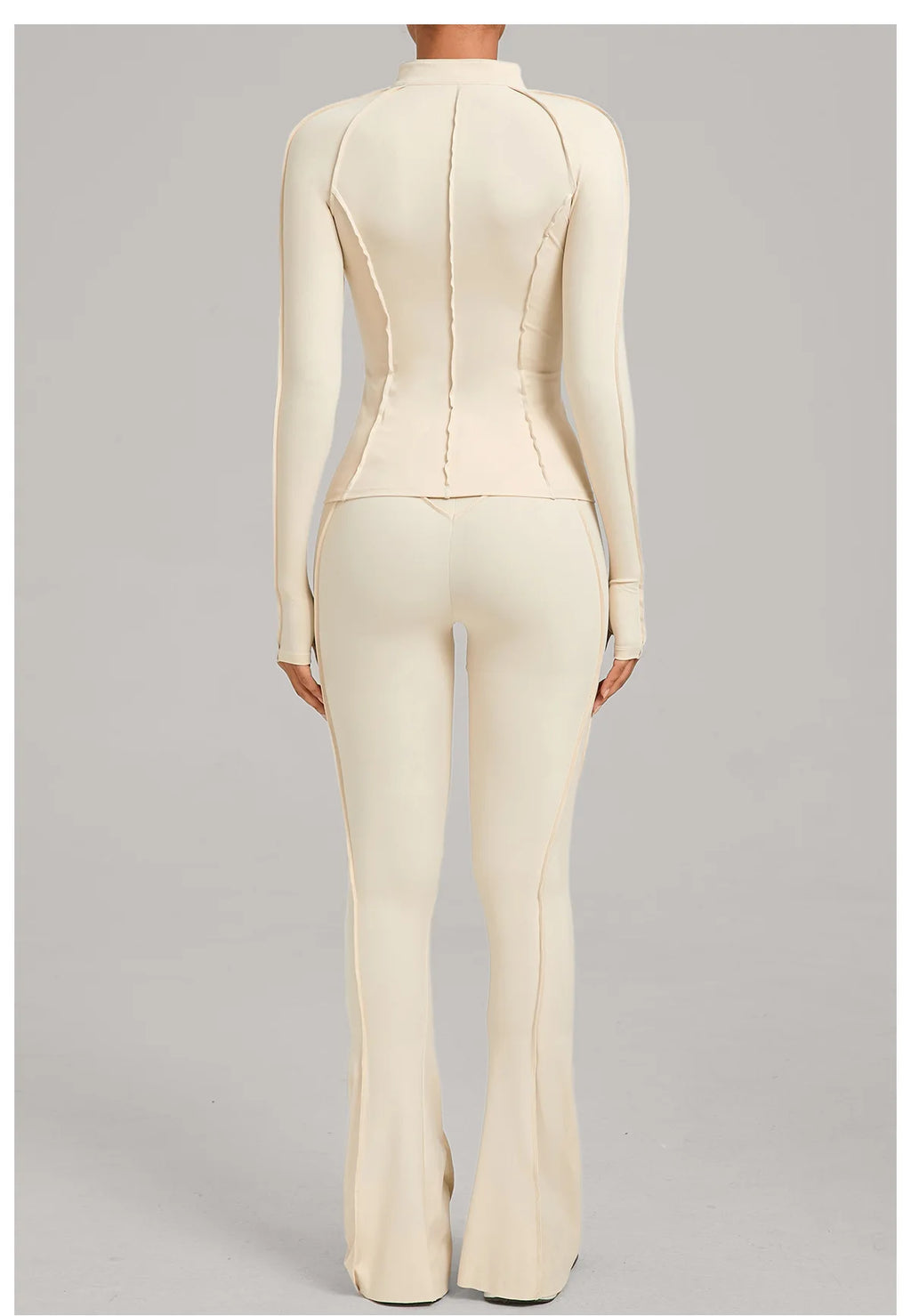 Gym Yoga Outfit for Women Autumn Winter Zipper Long Sleeve Fitness Suit Daily Casual Running Fitness Sportswear Two-Piece Sets