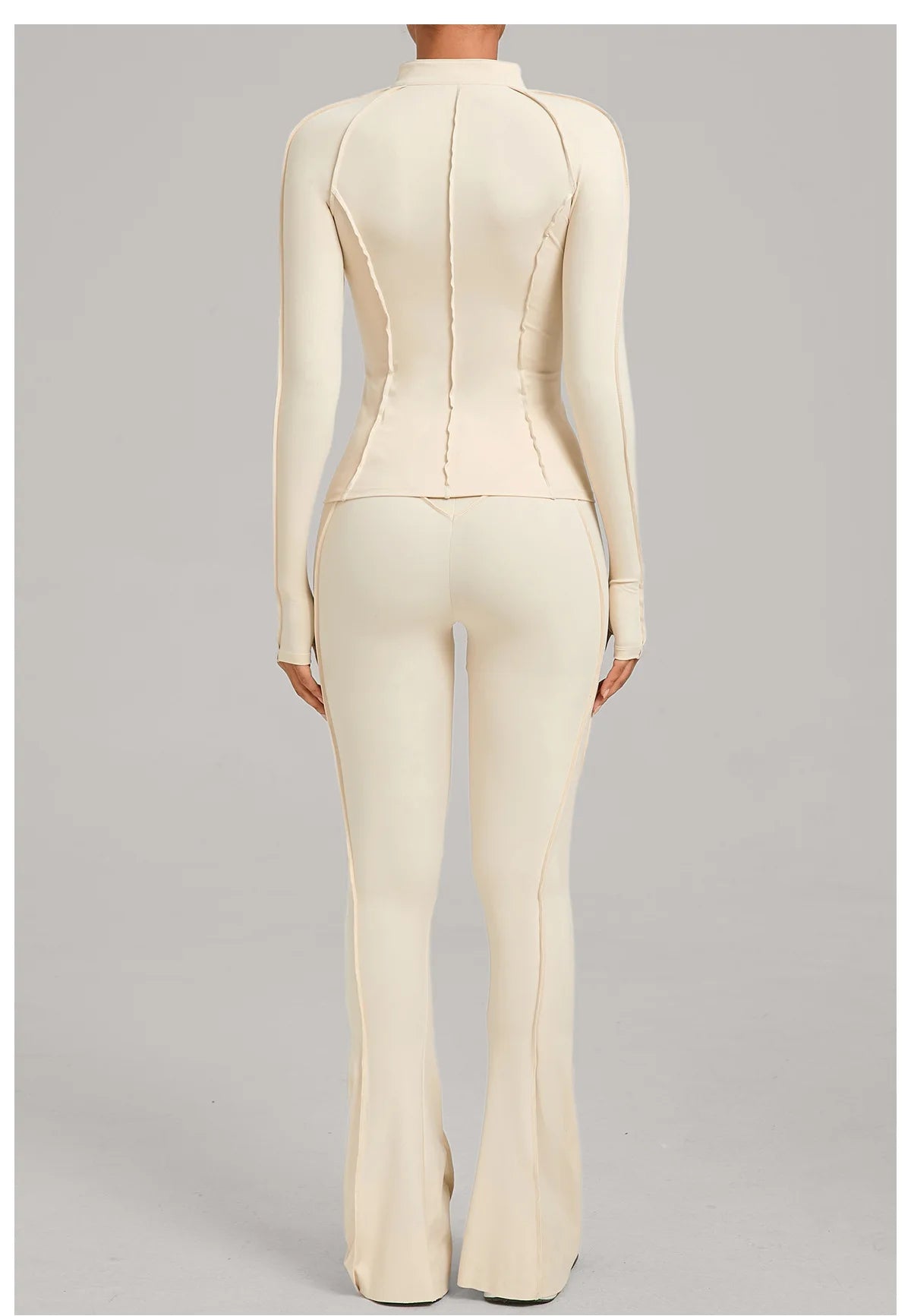 Gym Yoga Outfit for Women Autumn Winter Zipper Long Sleeve Fitness Suit Daily Casual Running Fitness Sportswear Two-Piece Sets