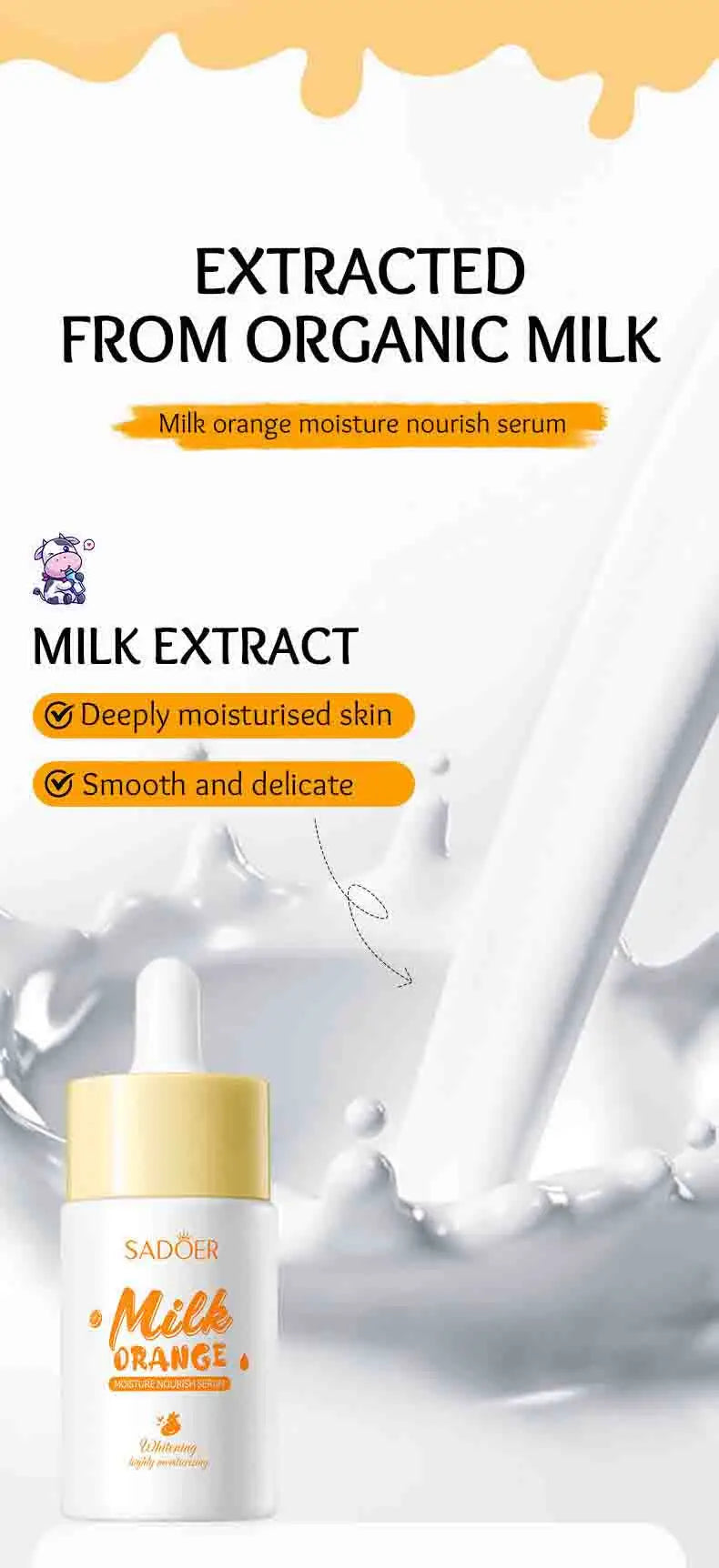 SADOER Milk Fruits Facial Serum for Face skincare Moisturizing Firming Hydrating Facial Essence Beauty Face Skin Care Products