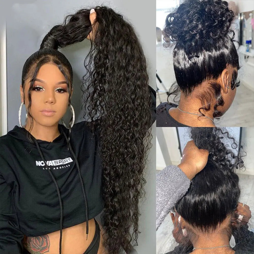 Hd Lace Wig 13x6 Human Hair Pre Plucked Curly Wig 30 40 Inch Deep Wave Frontal Wig Water Wave Lace Front Wig Brazilian Hair Wigs