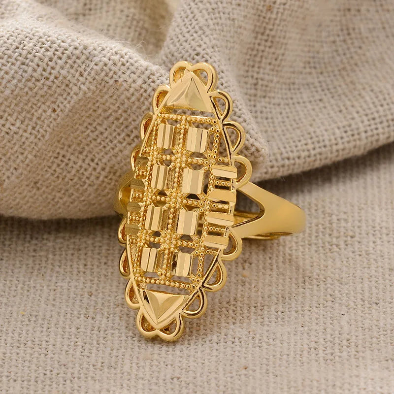 Rings for Women Gold Color Fashion Jewelry Rings Woman Girl,Wholesale Arab Jewelry Symbol of Wealth