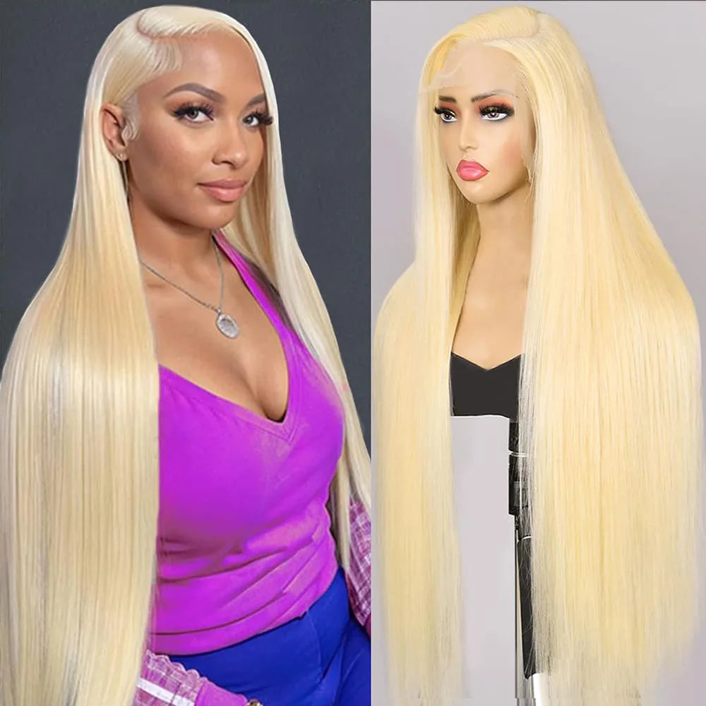 13x6 Straight Lace Front Wig 613 Blonde Straight Hair Wig 13x4 HD Transparent Lace Wigs For Women 100% Human Hair 16Inch-36Inch