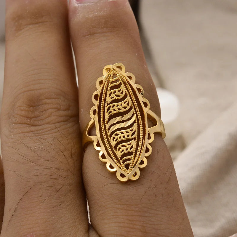 Rings for Women Gold Color Fashion Jewelry Rings Woman Girl,Wholesale Arab Jewelry Symbol of Wealth