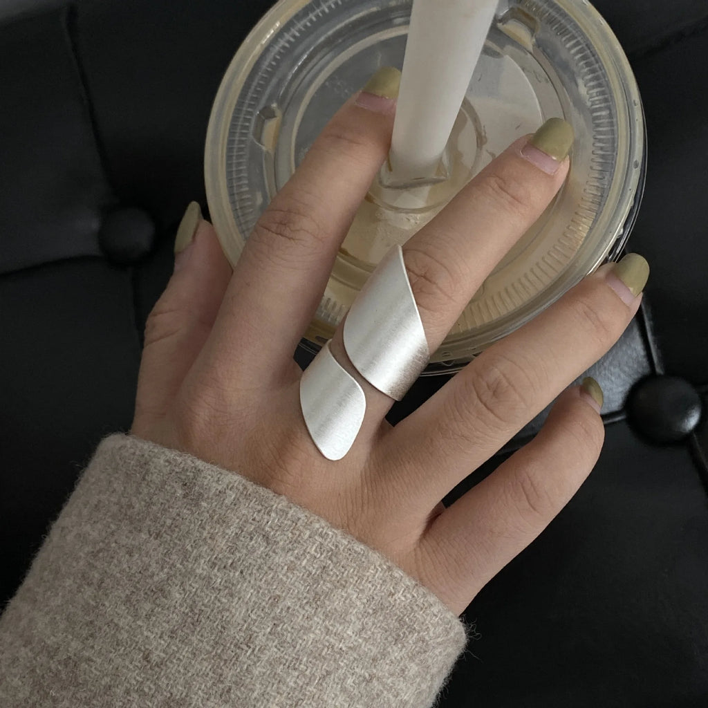 Woman Irregular Opening Rings Smooth Surface Temperament Rings for Outgoing Dress Matching