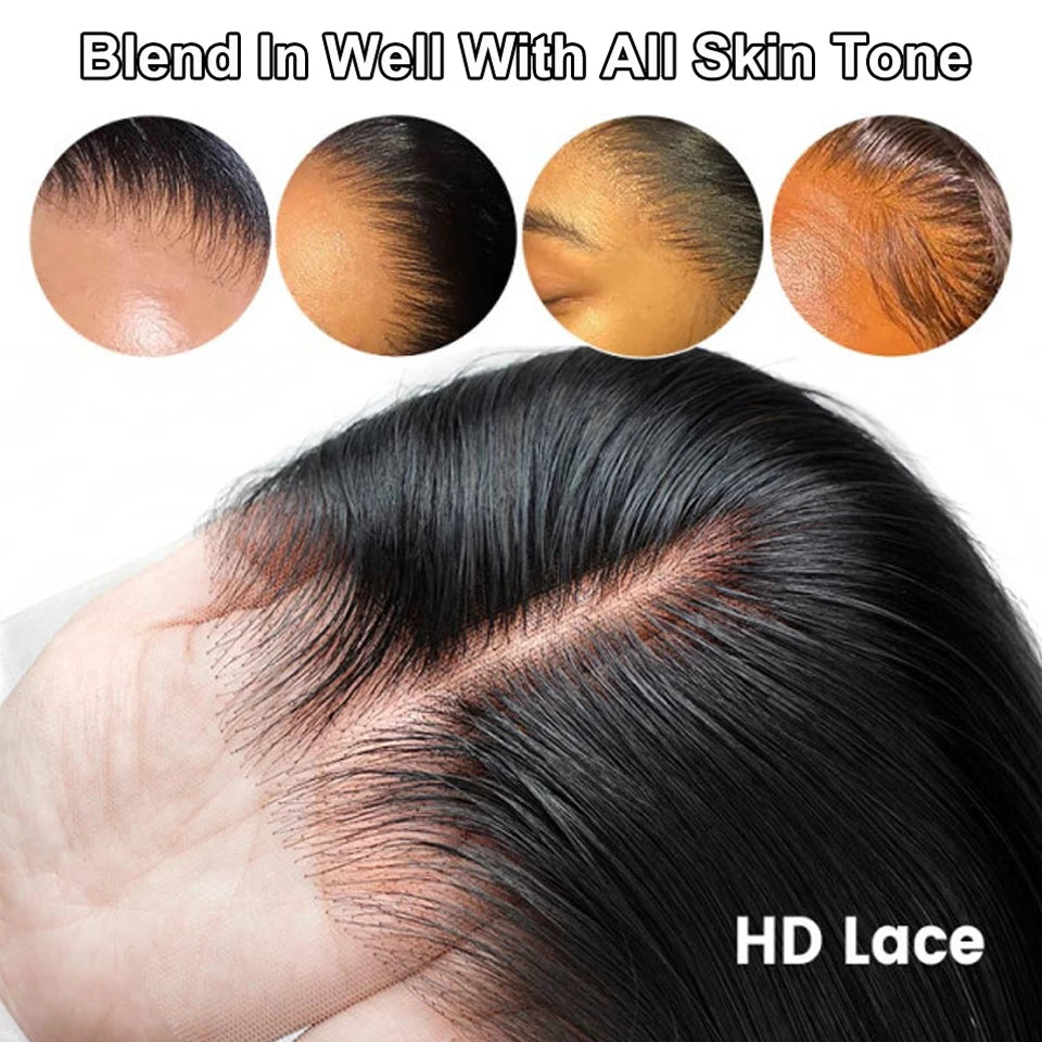 250% Density Straight 13x6 HD Lace Frontal Wig Pre-Cut Lace Closure 5x5 Glueless Wigs Human hair 13x4 Lace Front Human Hair Wig