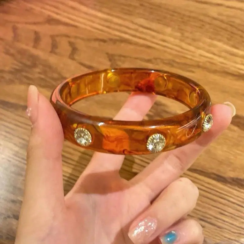 Bohemian Shell Resin Braclets For Women Geometric Hyperbole Vintage Bangles Jewelry Fashion Elegant Acrylic Pulseras