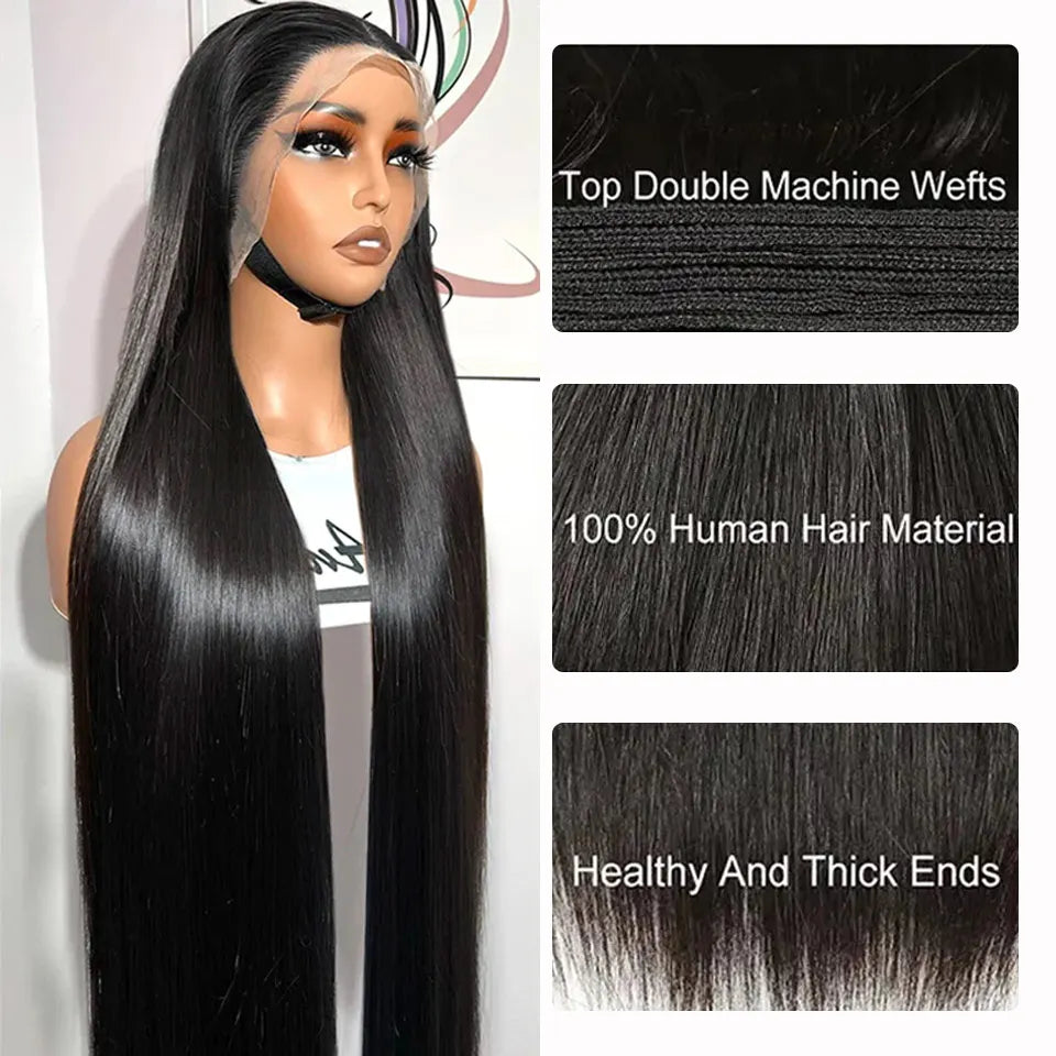 250% Density Straight 13x6 HD Lace Frontal Wig Pre-Cut Lace Closure 5x5 Glueless Wigs Human hair 13x4 Lace Front Human Hair Wig
