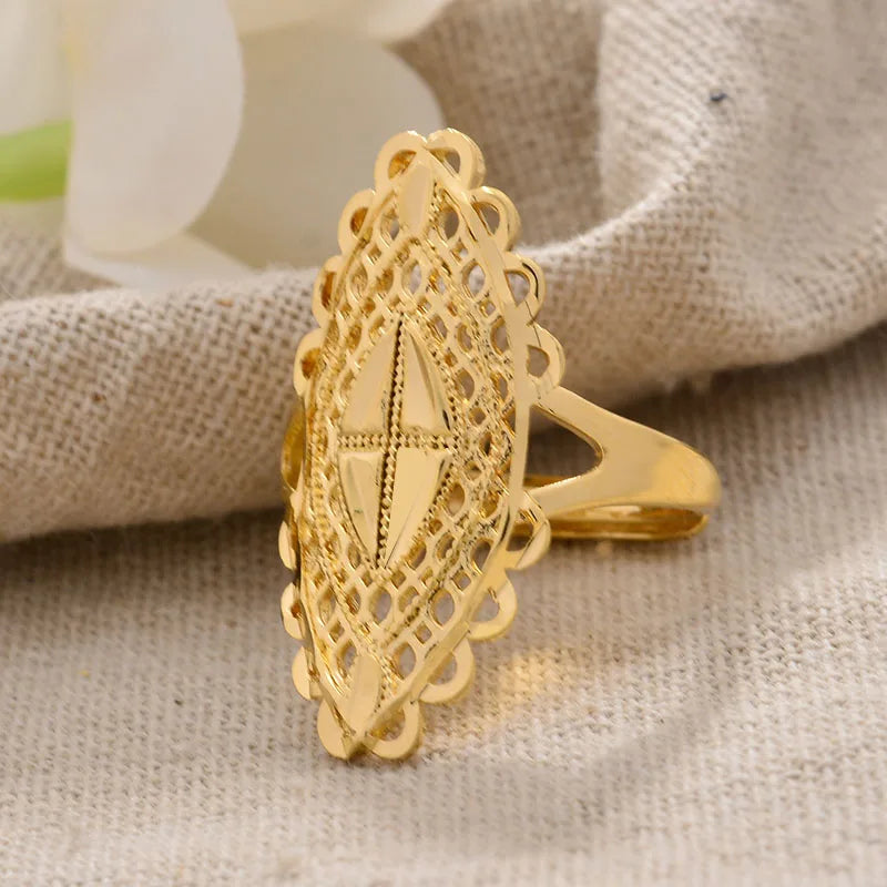 Rings for Women Gold Color Fashion Jewelry Rings Woman Girl,Wholesale Arab Jewelry Symbol of Wealth