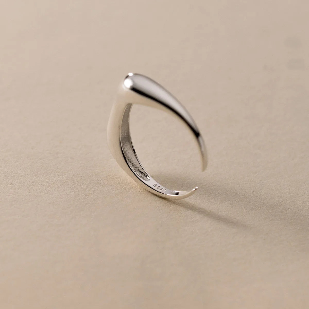 925 Sterling Silver Woman Rings Geometry Arc-Shaped Open Ring Engagement Designer Jewelry Accessories Prevent Allergy