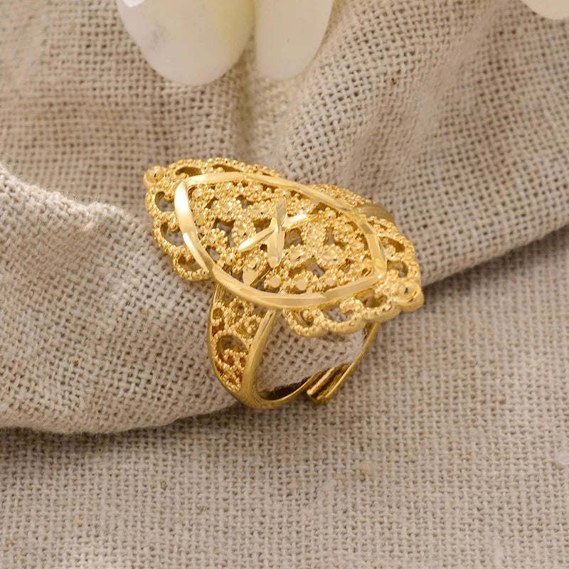 Rings for Women Gold Color Fashion Jewelry Rings Woman Girl,Wholesale Arab Jewelry Symbol of Wealth