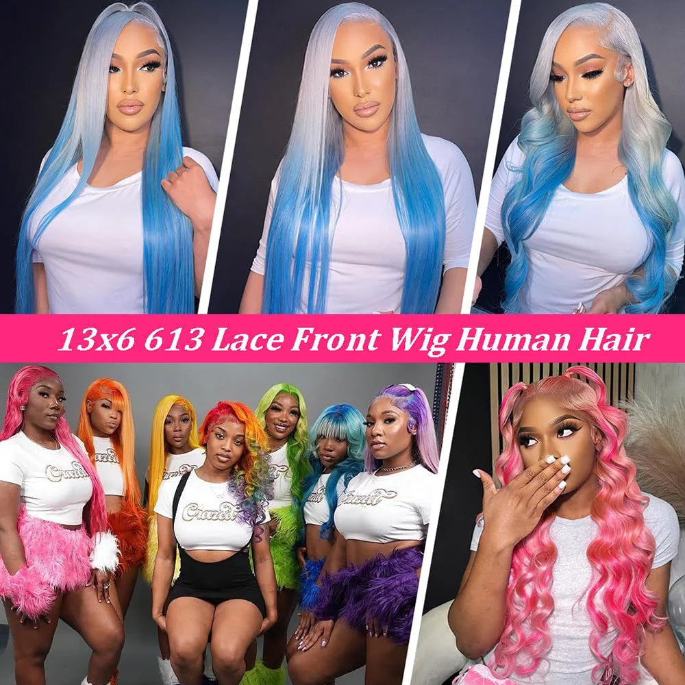 13x6 Straight Lace Front Wig 613 Blonde Straight Hair Wig 13x4 HD Transparent Lace Wigs For Women 100% Human Hair 16Inch-36Inch