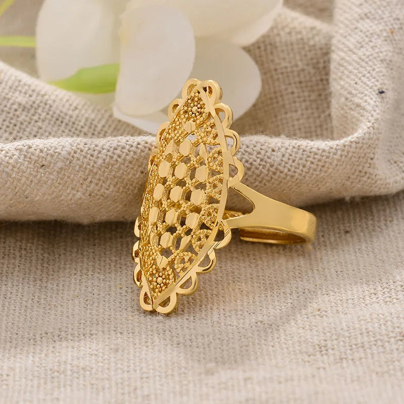 Rings for Women Gold Color Fashion Jewelry Rings Woman Girl,Wholesale Arab Jewelry Symbol of Wealth