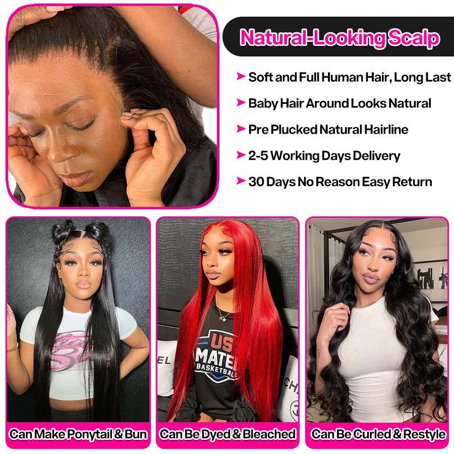 13x4 Bone Straight Lace Front Wig 30 40 Inch Lace Front Human Hair Wigs For Women 13x6 Brazilian Hair Glueless wigs Human Hair