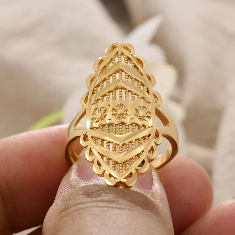 Rings for Women Gold Color Fashion Jewelry Rings Woman Girl,Wholesale Arab Jewelry Symbol of Wealth