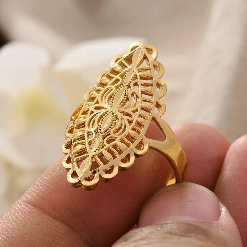 Rings for Women Gold Color Fashion Jewelry Rings Woman Girl,Wholesale Arab Jewelry Symbol of Wealth