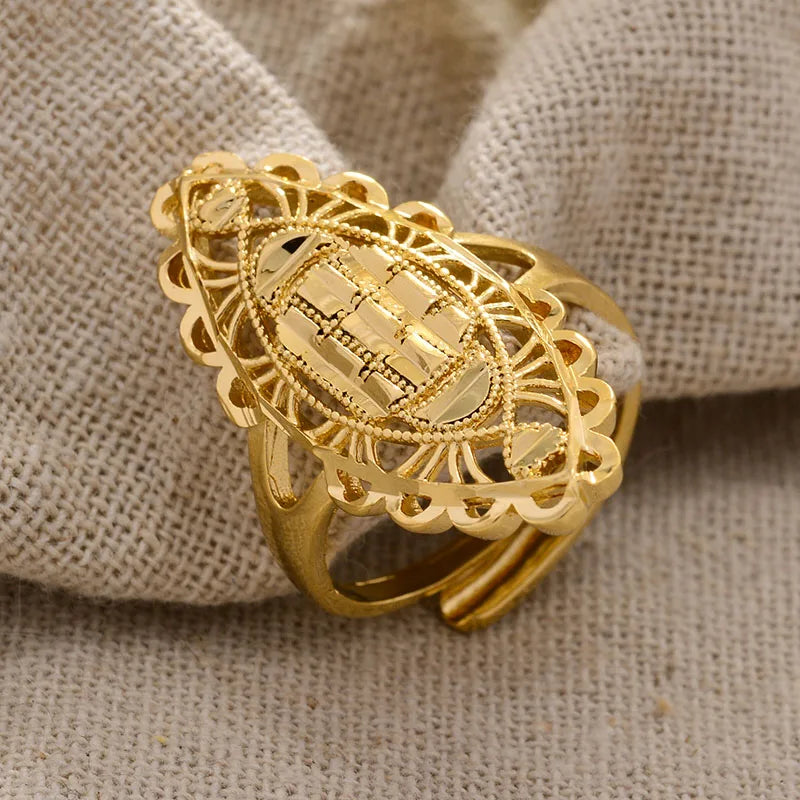 Rings for Women Gold Color Fashion Jewelry Rings Woman Girl,Wholesale Arab Jewelry Symbol of Wealth