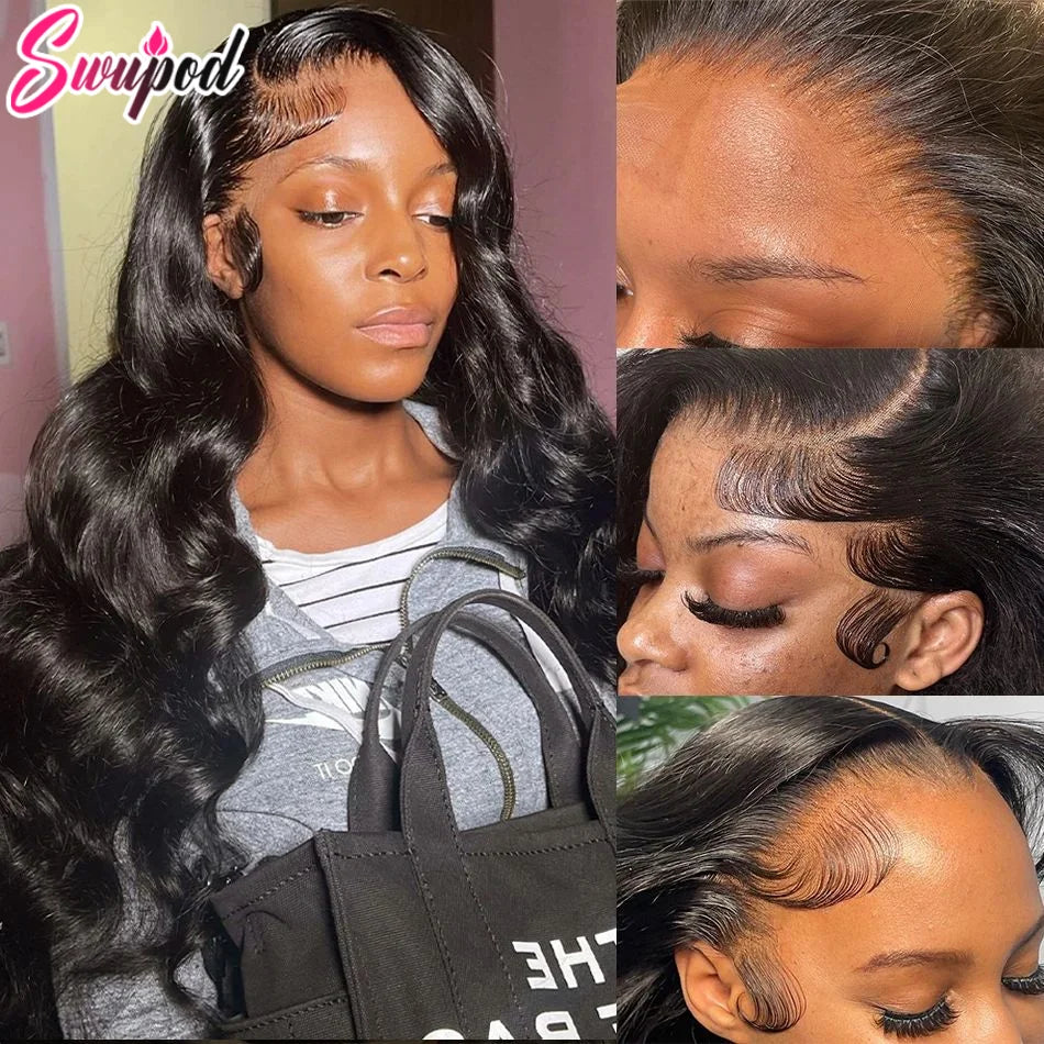 40 Inch 250% 13x6 Hd Lace Frontal Wig For Women 13x4 4x4 Closure Human Hair Wig Body Wave Curly Remy Black Glueless Preplucked