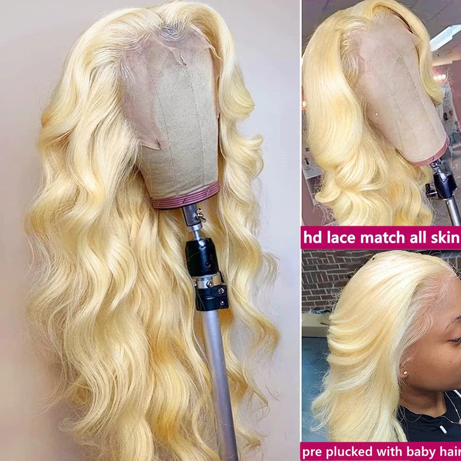13x6 HD Transparent 613 Blonde Lace Frontal Human Hair Wigs Body Wave Lace Wigs Tuneful 613 Blonde Lace Front Human Hair Wigs