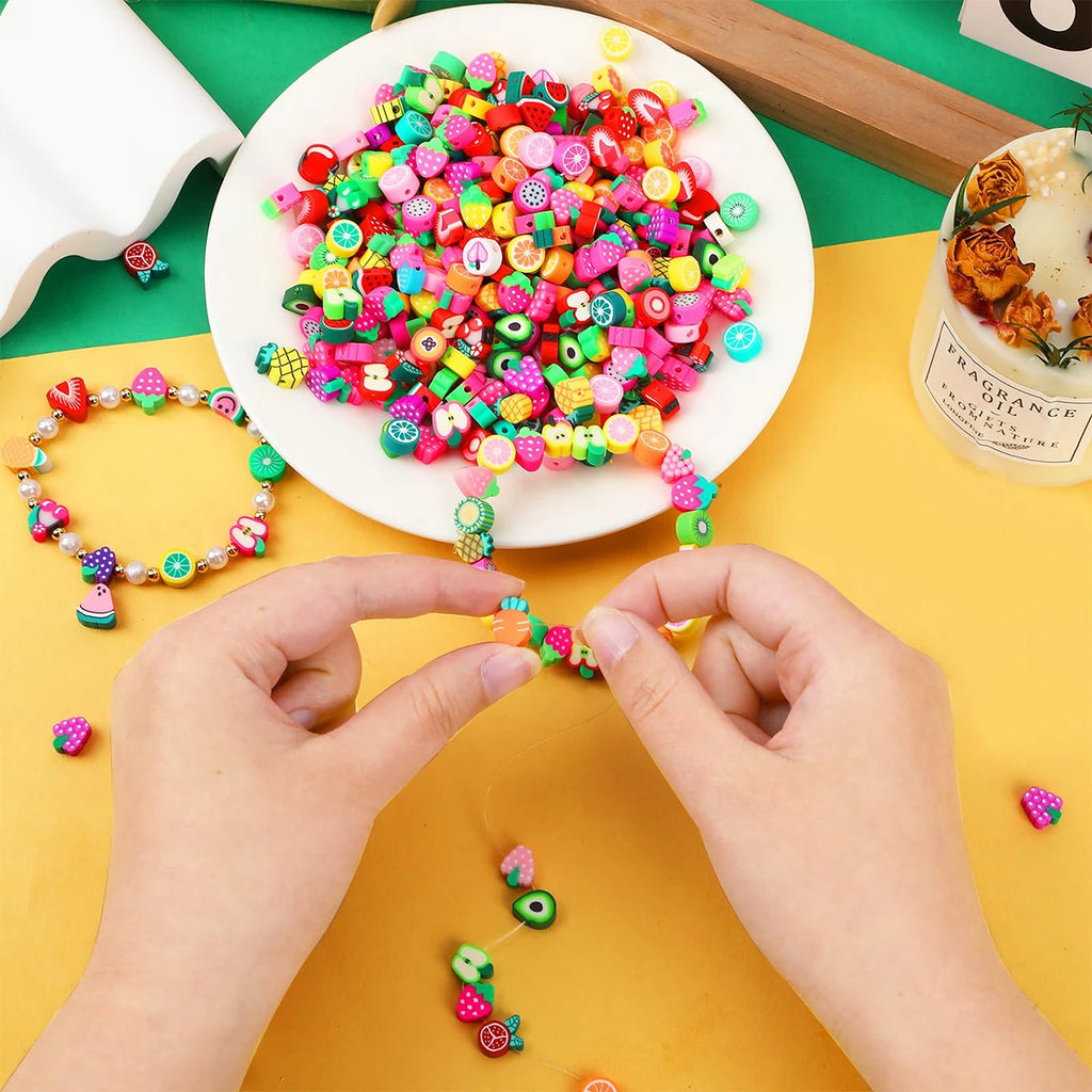 30 Mixed Fruit Clay Spacer Beads for DIY Bracelet, Necklace, Earring, Jewelry Crafts Making