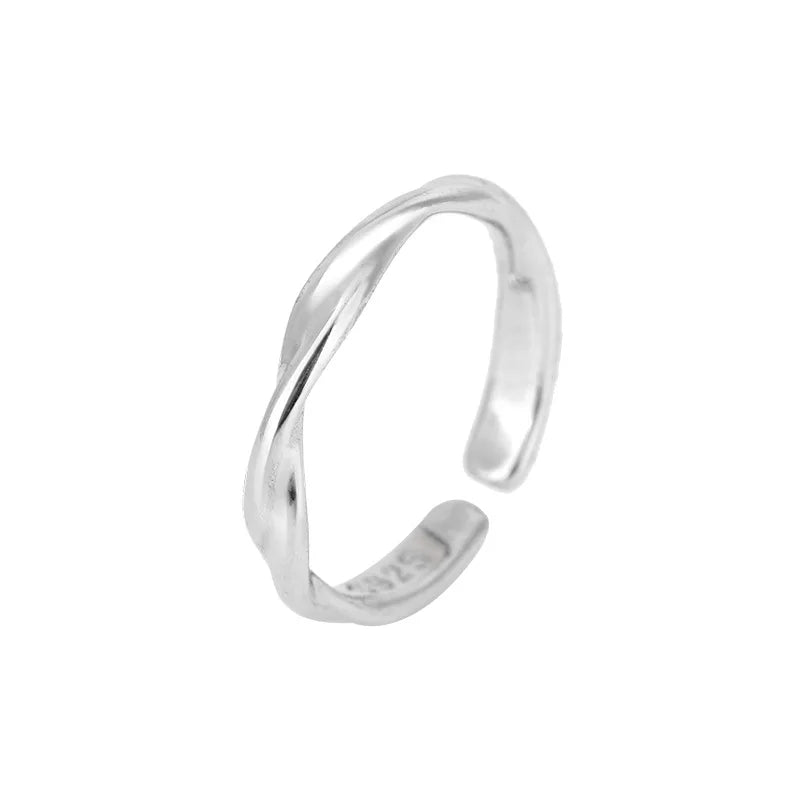 Fashion 925 Sterling Silver Simple Twisted Wire Rings For Women Wedding Fine Jewelry Gift Wholesale
