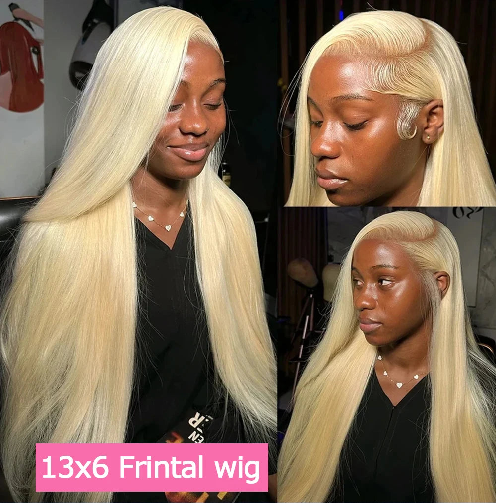 13x4 13x6 HD Transparent 613 Blonde Lace Frontal Human Hair Wigs 613 Color Wig Brazilian Bone Straight Lace Front Human Hair Wig