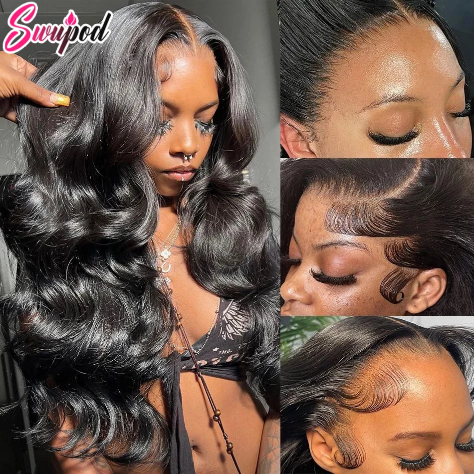 40 Inch 250% 13x6 Hd Lace Frontal Wig For Women 13x4 4x4 Closure Human Hair Wig Body Wave Curly Remy Black Glueless Preplucked