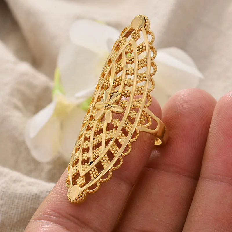 Rings for Women Gold Color Fashion Jewelry Rings Woman Girl,Wholesale Arab Jewelry Symbol of Wealth
