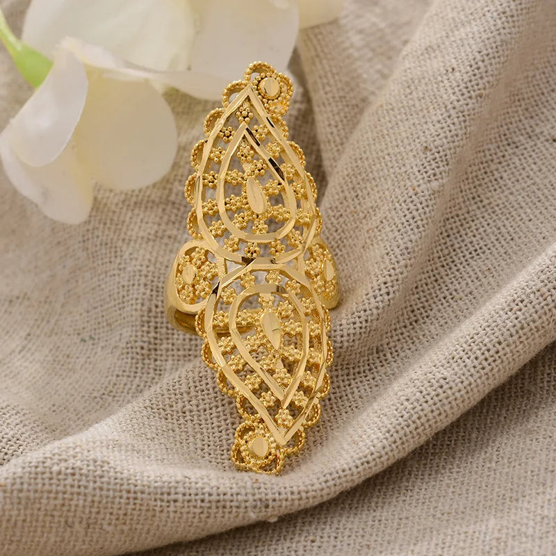 Rings for Women Gold Color Fashion Jewelry Rings Woman Girl,Wholesale Arab Jewelry Symbol of Wealth