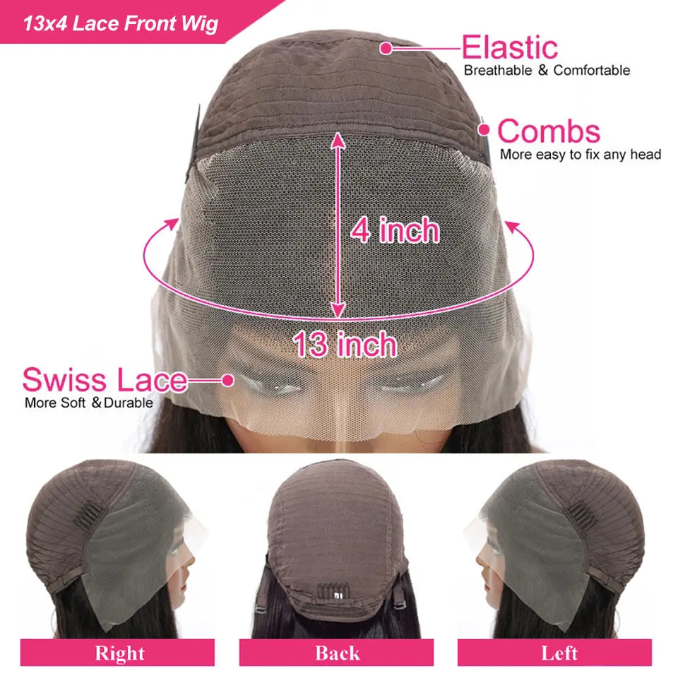 250% Density Straight 13x6 HD Lace Frontal Wig Pre-Cut Lace Closure 5x5 Glueless Wigs Human hair 13x4 Lace Front Human Hair Wig