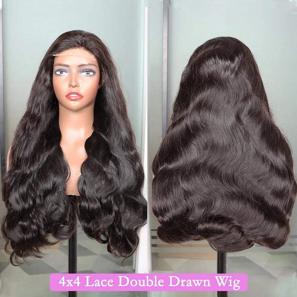 Super Double Drawn Human Hair Wigs HD Lace Body Wave 13x4 Lace Frontal Wig 200 250% Density Vietnamese Raw Virgin Hair For Women