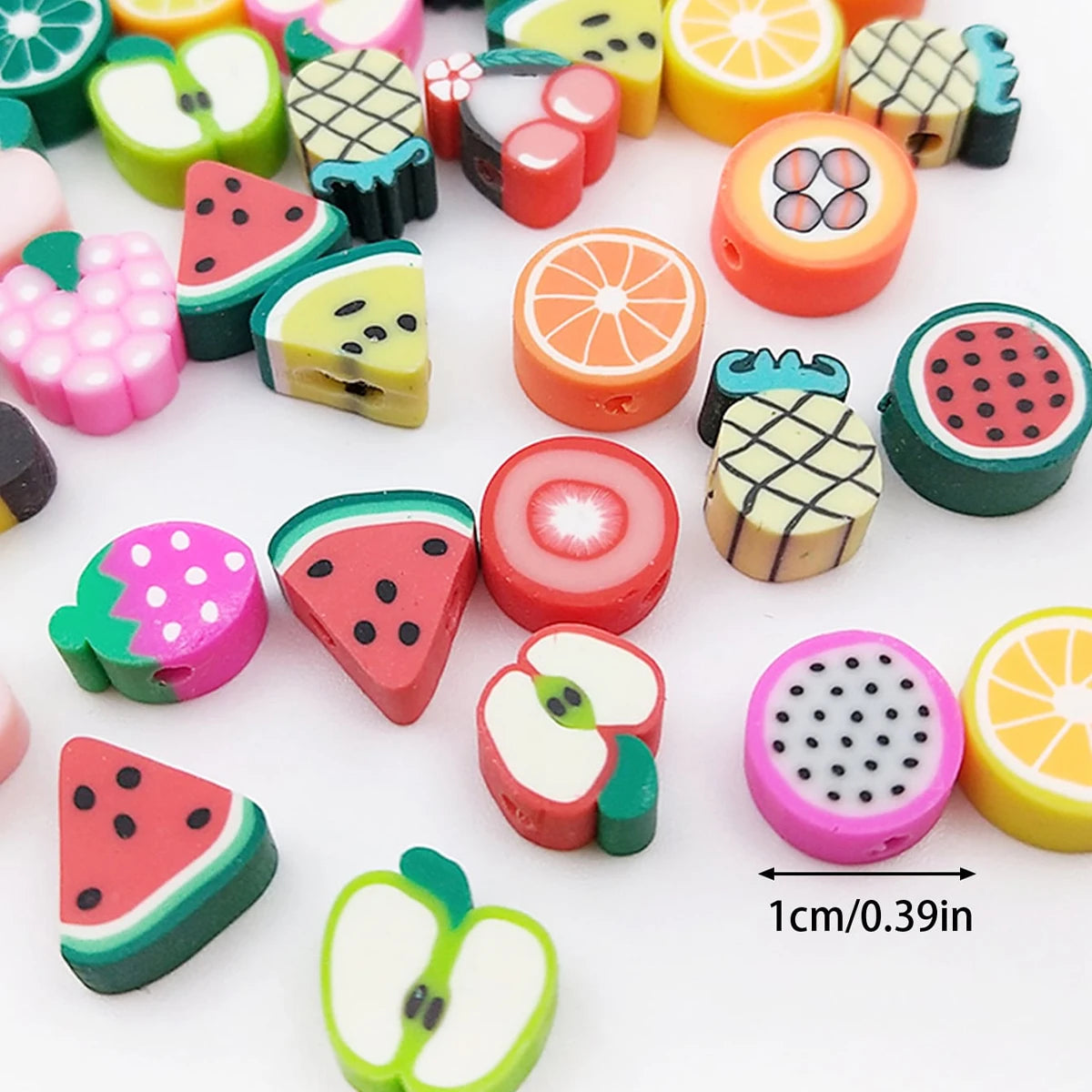 30 Mixed Fruit Clay Spacer Beads for DIY Bracelet, Necklace, Earring, Jewelry Crafts Making