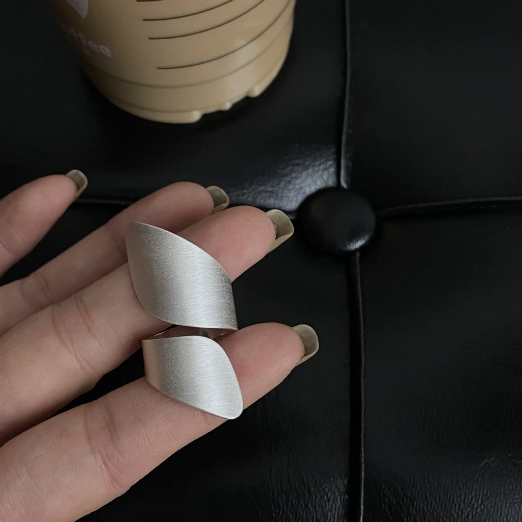 Woman Irregular Opening Rings Smooth Surface Temperament Rings for Outgoing Dress Matching