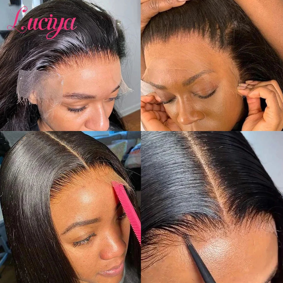 250% Density Straight 13x6 HD Lace Frontal Wig Pre-Cut Lace Closure 5x5 Glueless Wigs Human hair 13x4 Lace Front Human Hair Wig