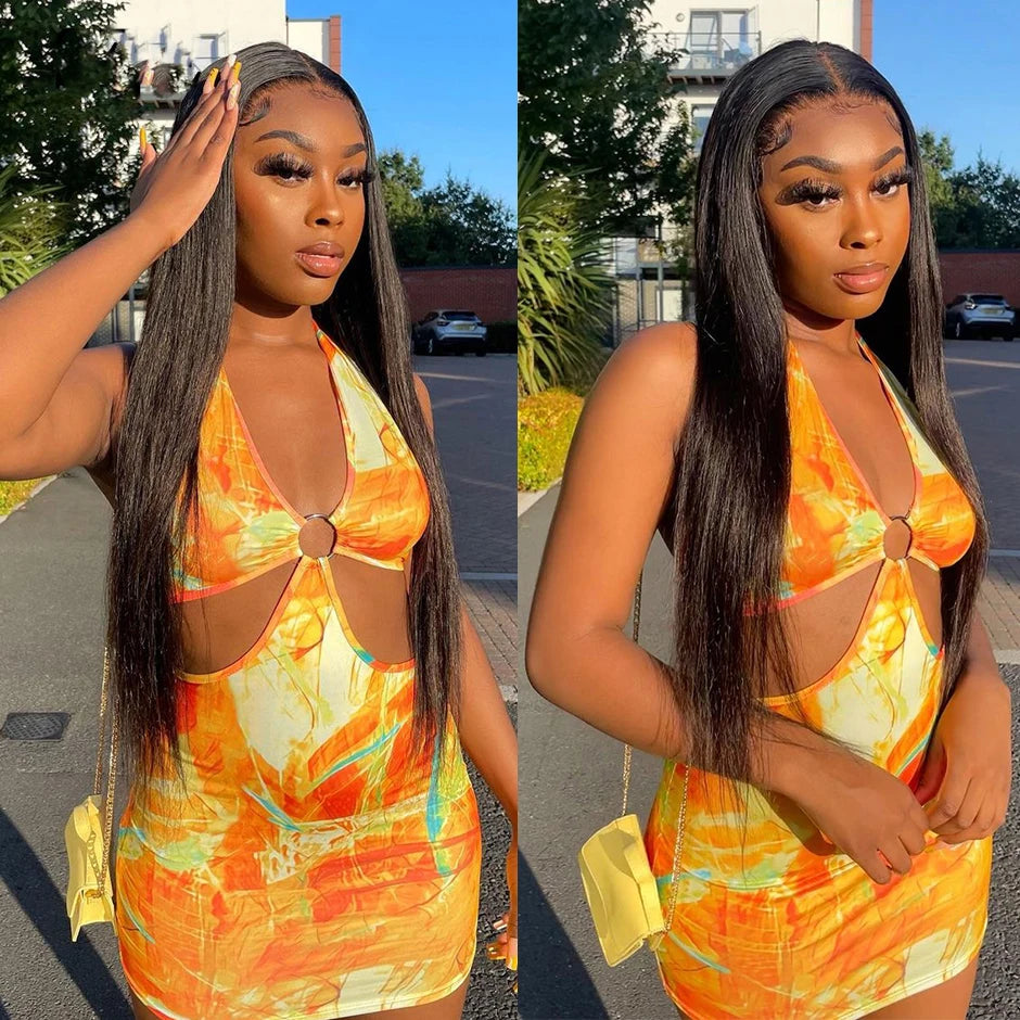 13X6 HD Transparent Lace Frontal Wig Brazilian Straight Lace Front Wigs For Women Human Hair PrePlucked Hairline OQ Hair