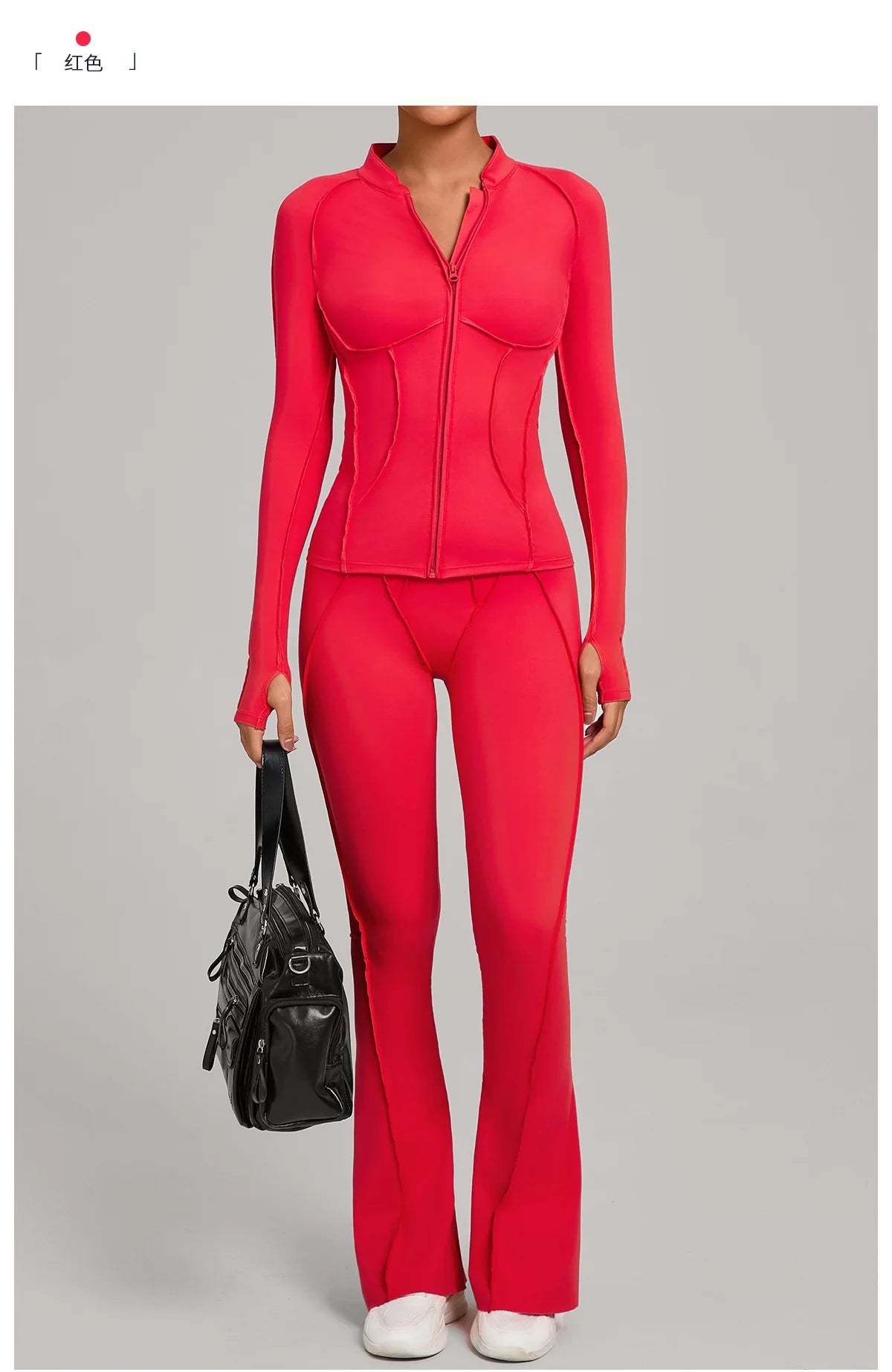 Gym Yoga Outfit for Women Autumn Winter Zipper Long Sleeve Fitness Suit Daily Casual Running Fitness Sportswear Two-Piece Sets