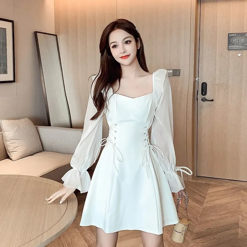 Female Dresses  Coquette Women's DressSilk Satin Chiffon Sexy Black Holiday New Features Korean Style Clothing Cheap Casual X In