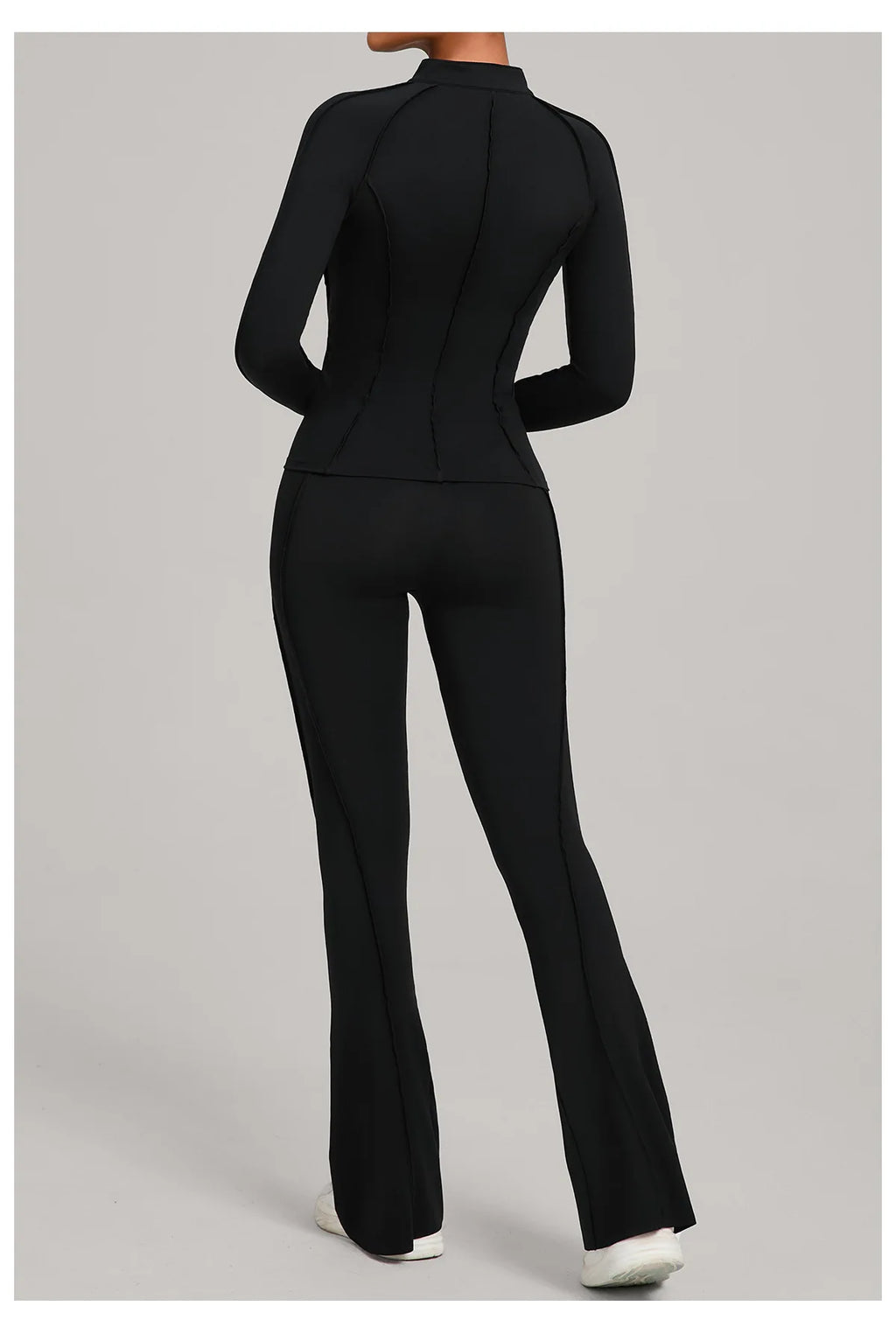 Gym Yoga Outfit for Women Autumn Winter Zipper Long Sleeve Fitness Suit Daily Casual Running Fitness Sportswear Two-Piece Sets