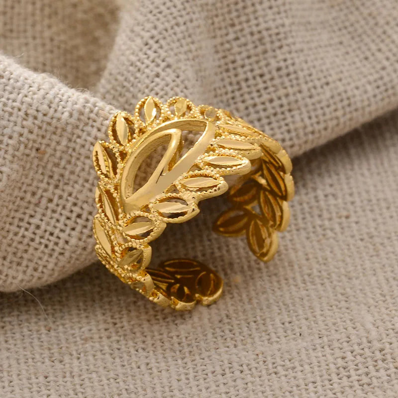 Rings for Women Gold Color Fashion Jewelry Rings Woman Girl,Wholesale Arab Jewelry Symbol of Wealth