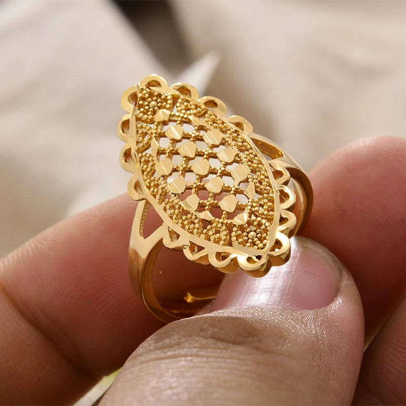 Rings for Women Gold Color Fashion Jewelry Rings Woman Girl,Wholesale Arab Jewelry Symbol of Wealth