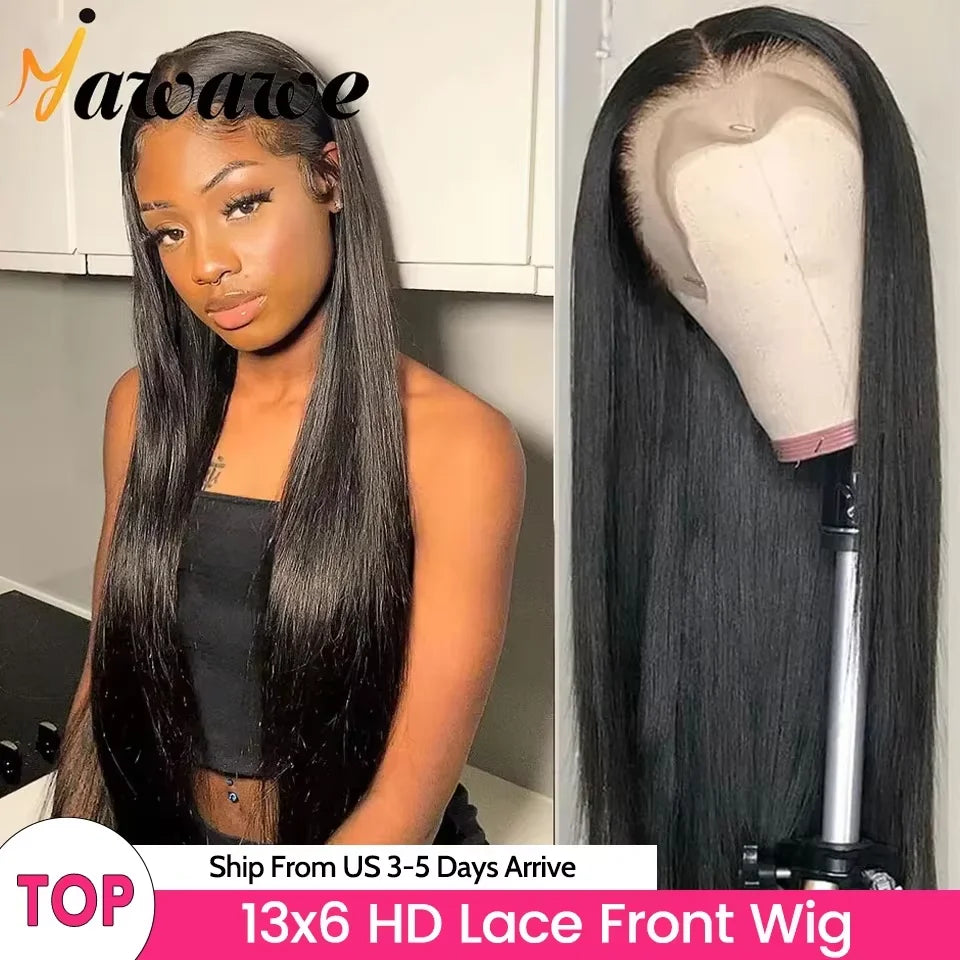 13X6 HD Transparent Lace Frontal Wig Brazilian Straight Lace Front Wigs For Women Human Hair PrePlucked Hairline OQ Hair