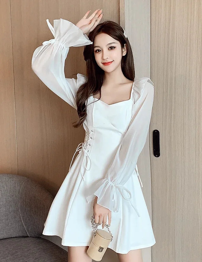 Female Dresses  Coquette Women's DressSilk Satin Chiffon Sexy Black Holiday New Features Korean Style Clothing Cheap Casual X In