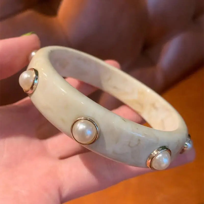 Bohemian Shell Resin Braclets For Women Geometric Hyperbole Vintage Bangles Jewelry Fashion Elegant Acrylic Pulseras