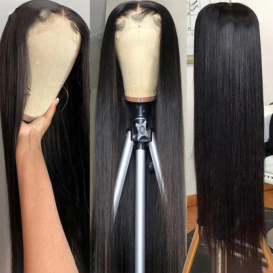 13X6 HD Transparent Lace Frontal Wig Brazilian Straight Lace Front Wigs For Women Human Hair PrePlucked Hairline OQ Hair