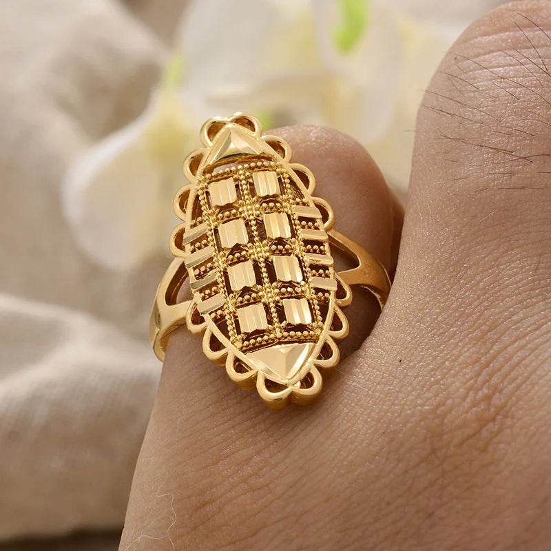 Rings for Women Gold Color Fashion Jewelry Rings Woman Girl,Wholesale Arab Jewelry Symbol of Wealth