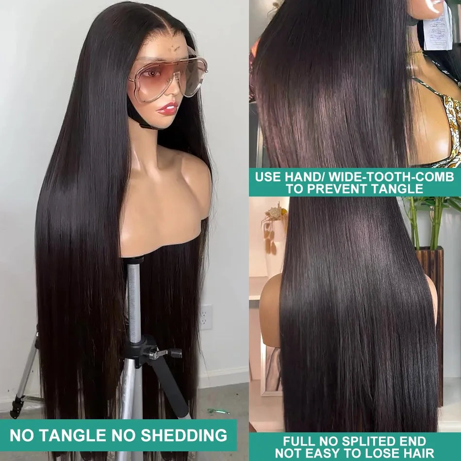 13x6 Lace Front Human Hair Wig 13x4 Bone Straight Hd Transparent 30 Inch 360 Brazilian Pre Plucked Lace Frontal Wigs For Women